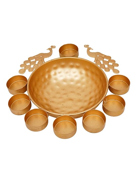 Divine Senses Peacock Shape Urli Bowls Diya Tealight Candle Holder