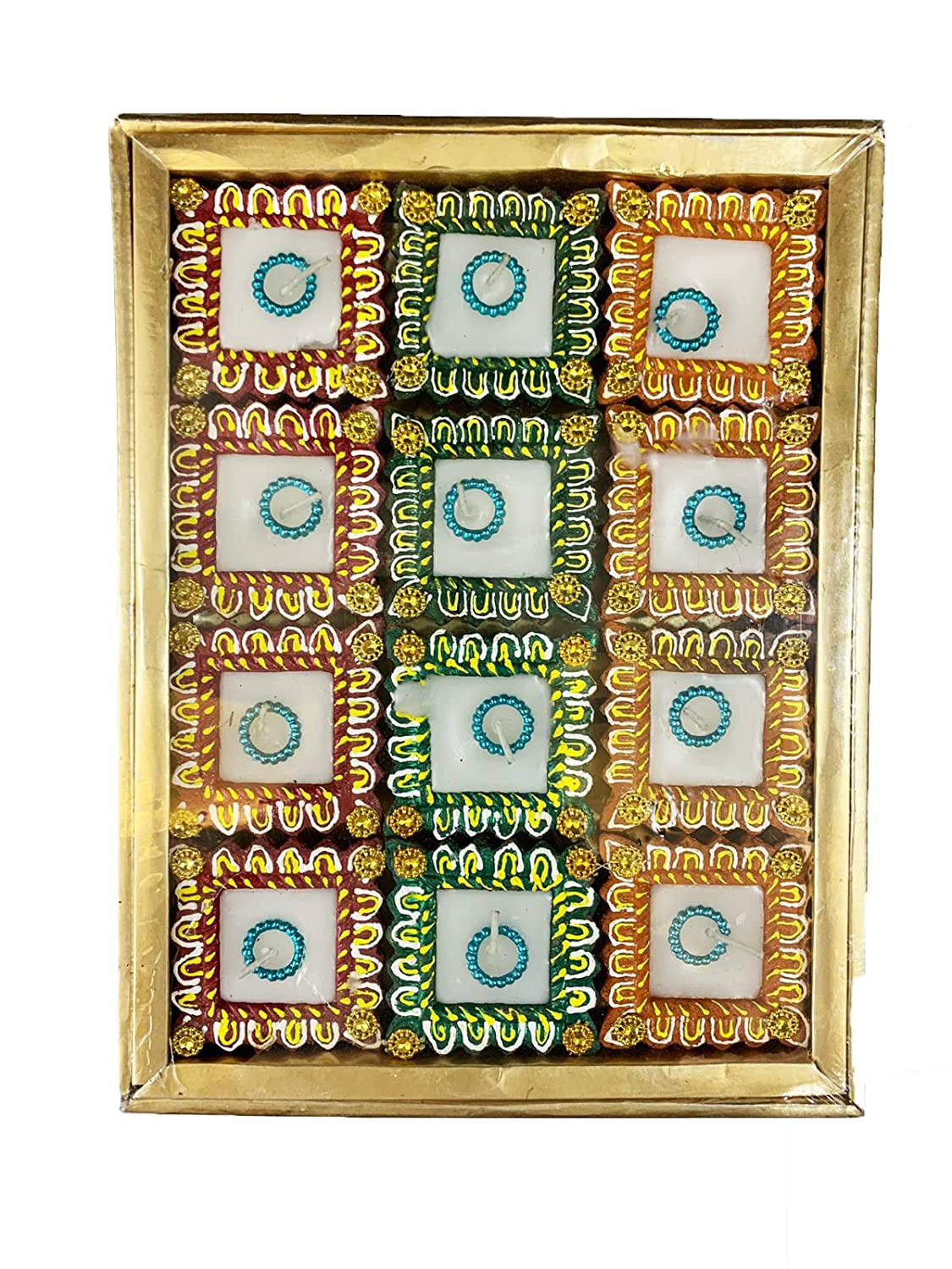 Divine Senses Square Decorative Diyas Set of 12