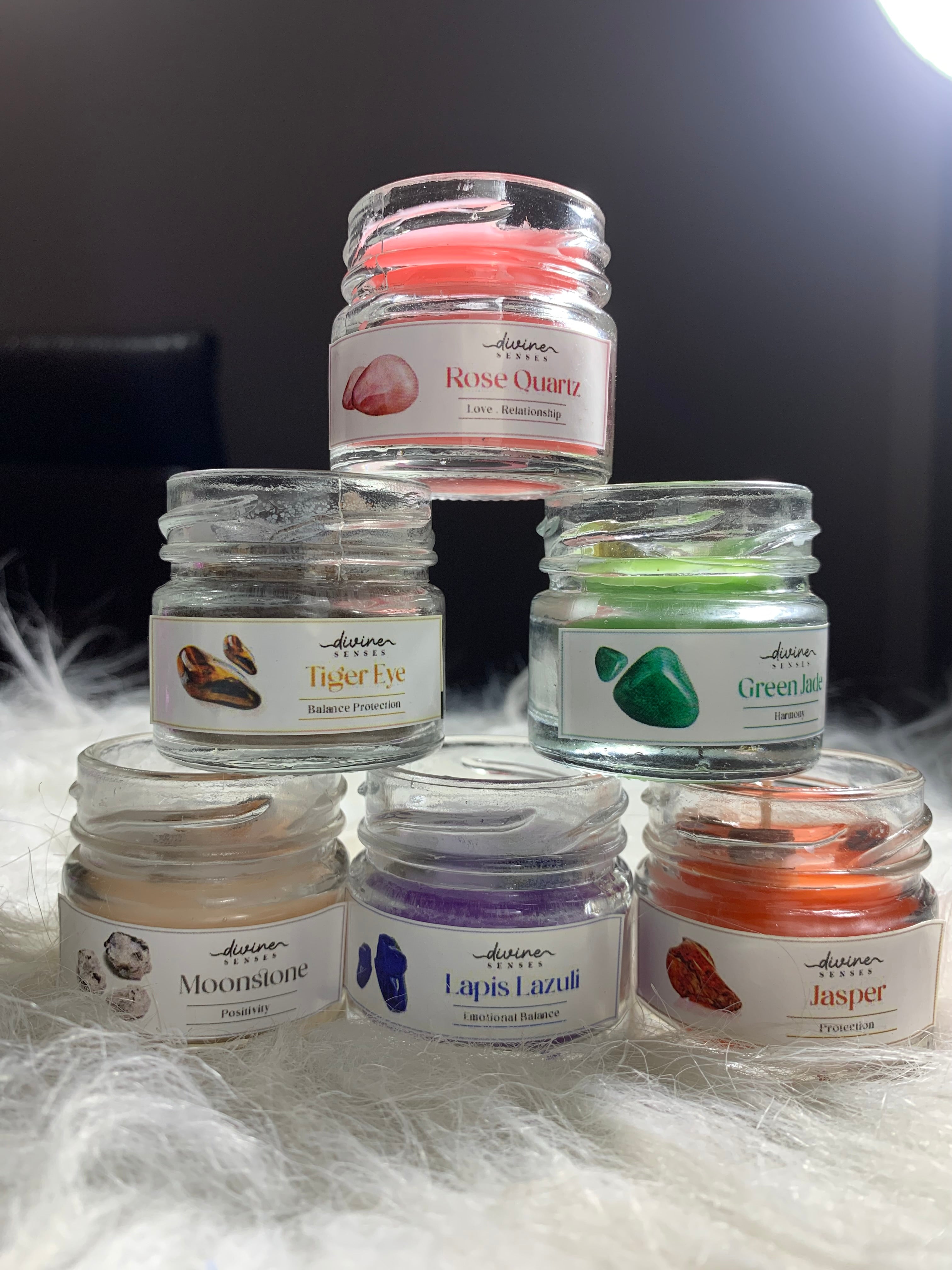 Set of 6 Mini Jars with Fragrance