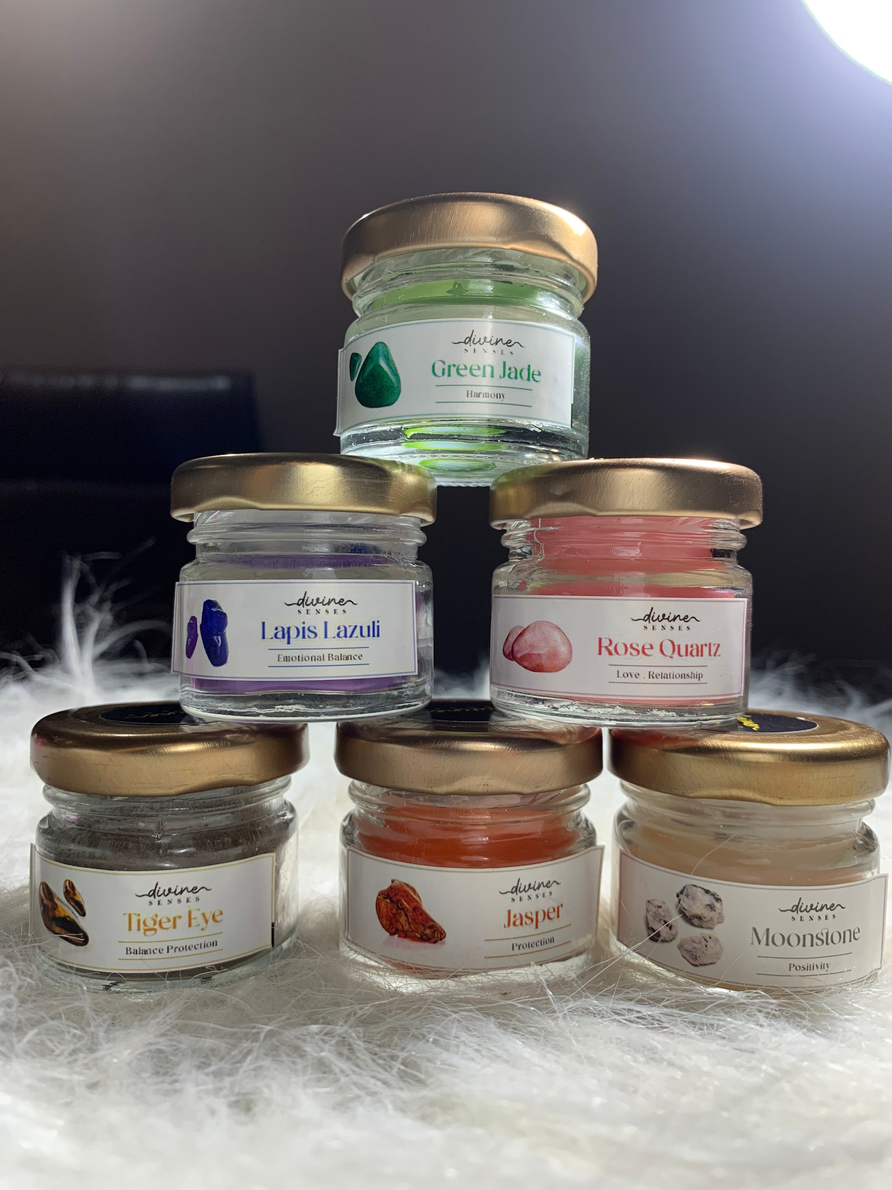 Set of 6 Mini Jars with Fragrance