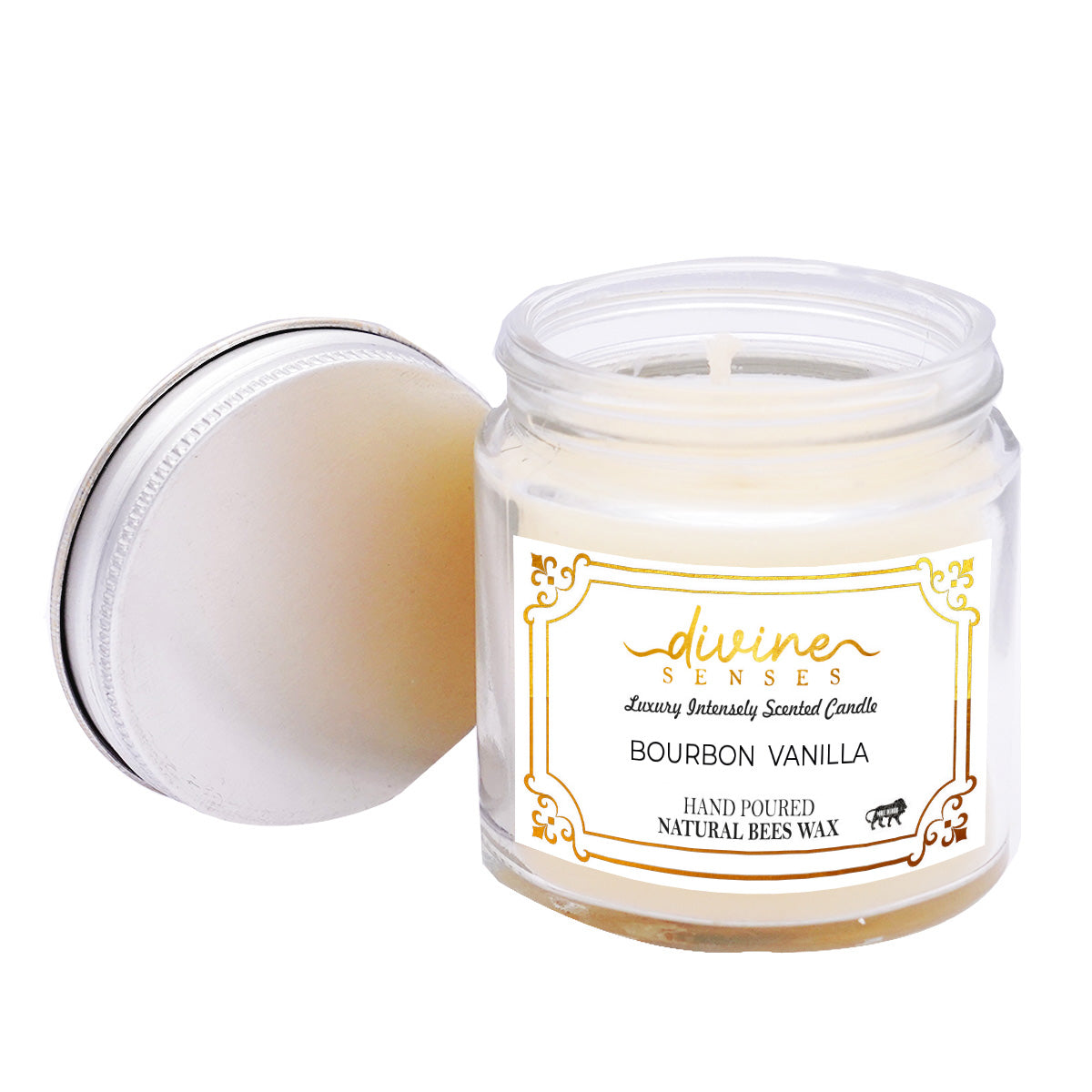Bourbon Vanilla Natural Organic Beeswax Intensely Scented Candle