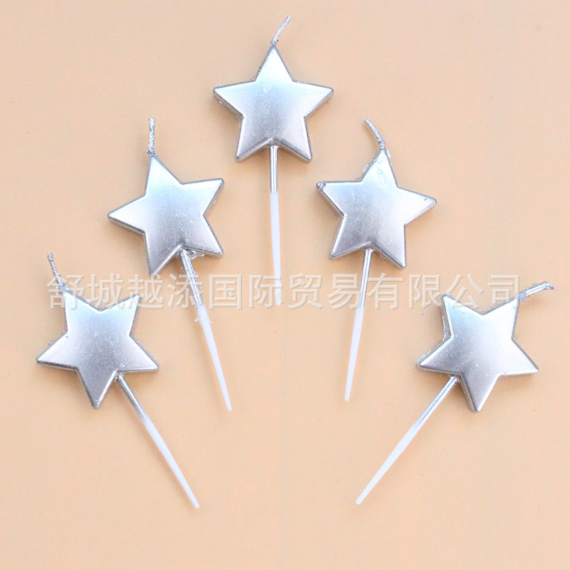 Star Shaped Birthday Candle (Silver)