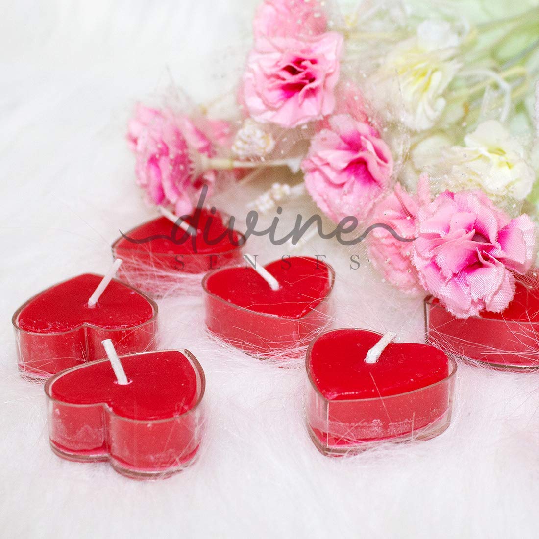 Rose & Lily Valentine's Day Candle & Heart Candles ( Pack of 8)