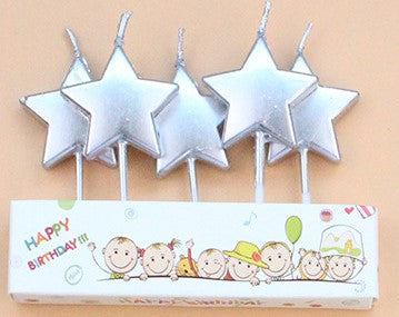 Star Shaped Birthday Candle (Silver)