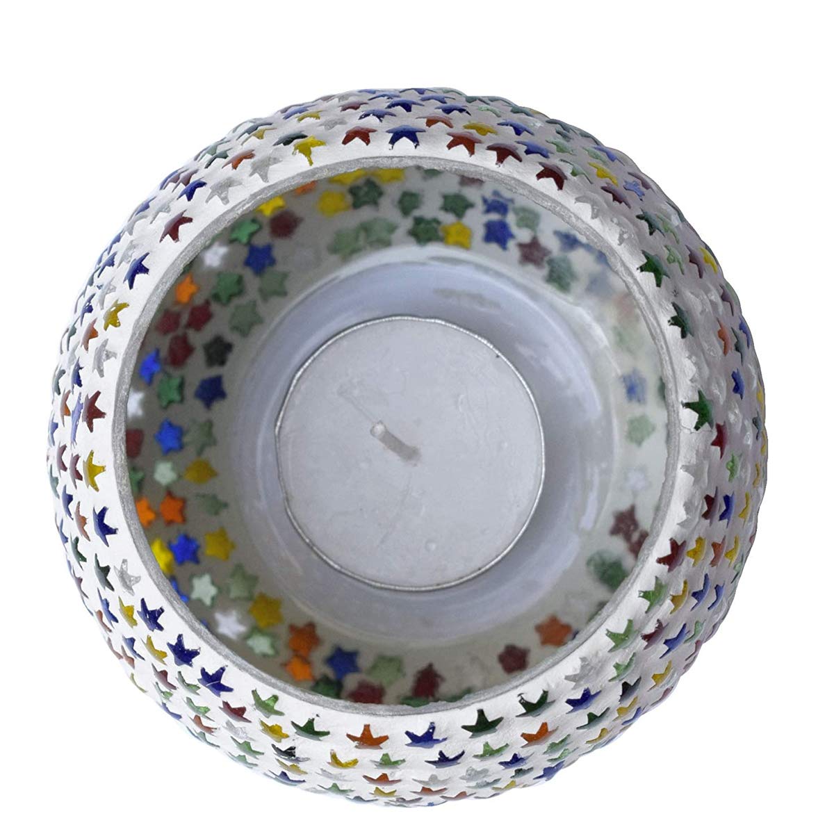 Mosaic Glass Tealight Candle Holder (Pack of 2)Colorful Multi-Stars