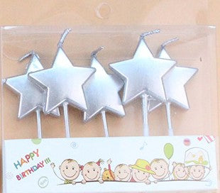 Star Shaped Birthday Candle (Silver)
