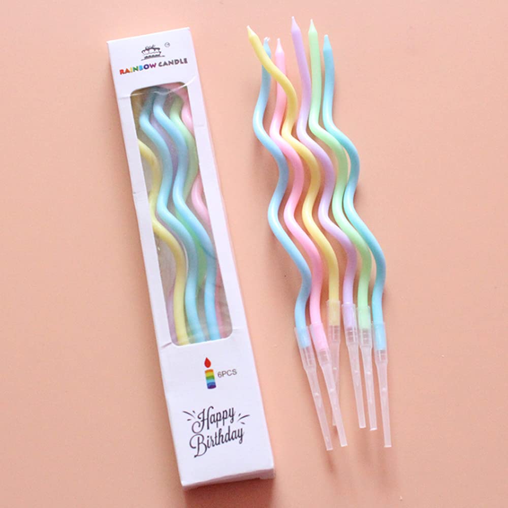 Colorful Spiral Birthday Candle (Set of 6)