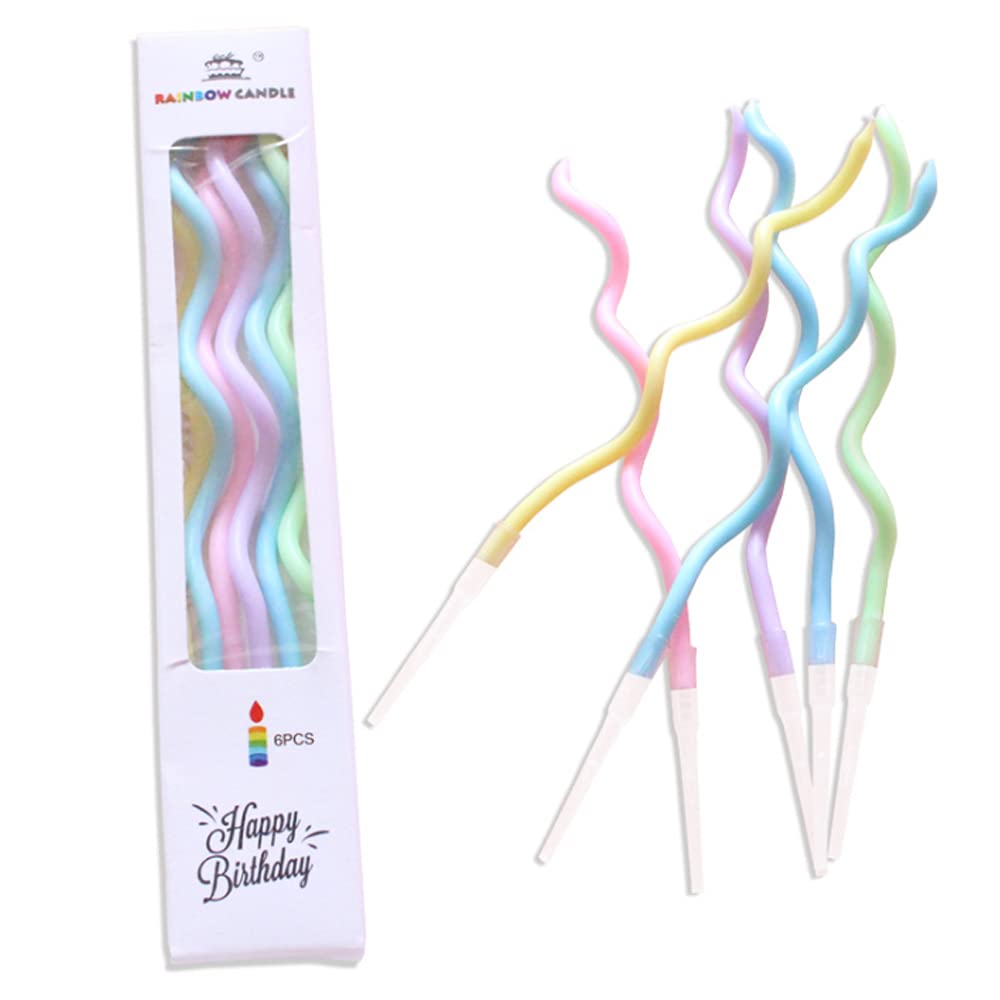 Colorful Spiral Birthday Candle (Set of 6)