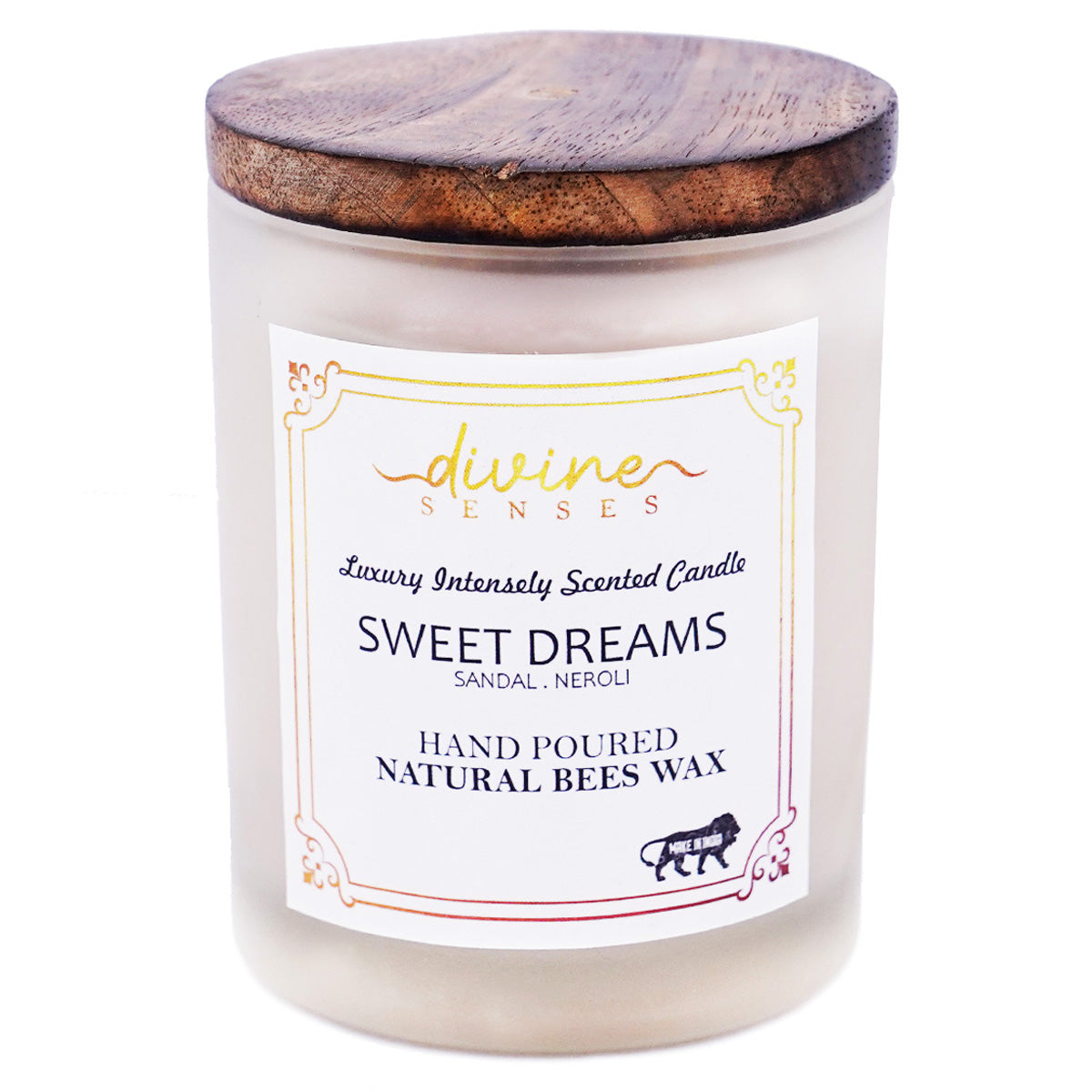 Beeswax Scented Candle with Glass Jar - Sandalwood & Neroli