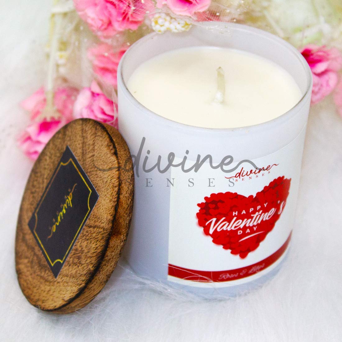 Rose & Lily Valentine's Day Candle for Home Decor