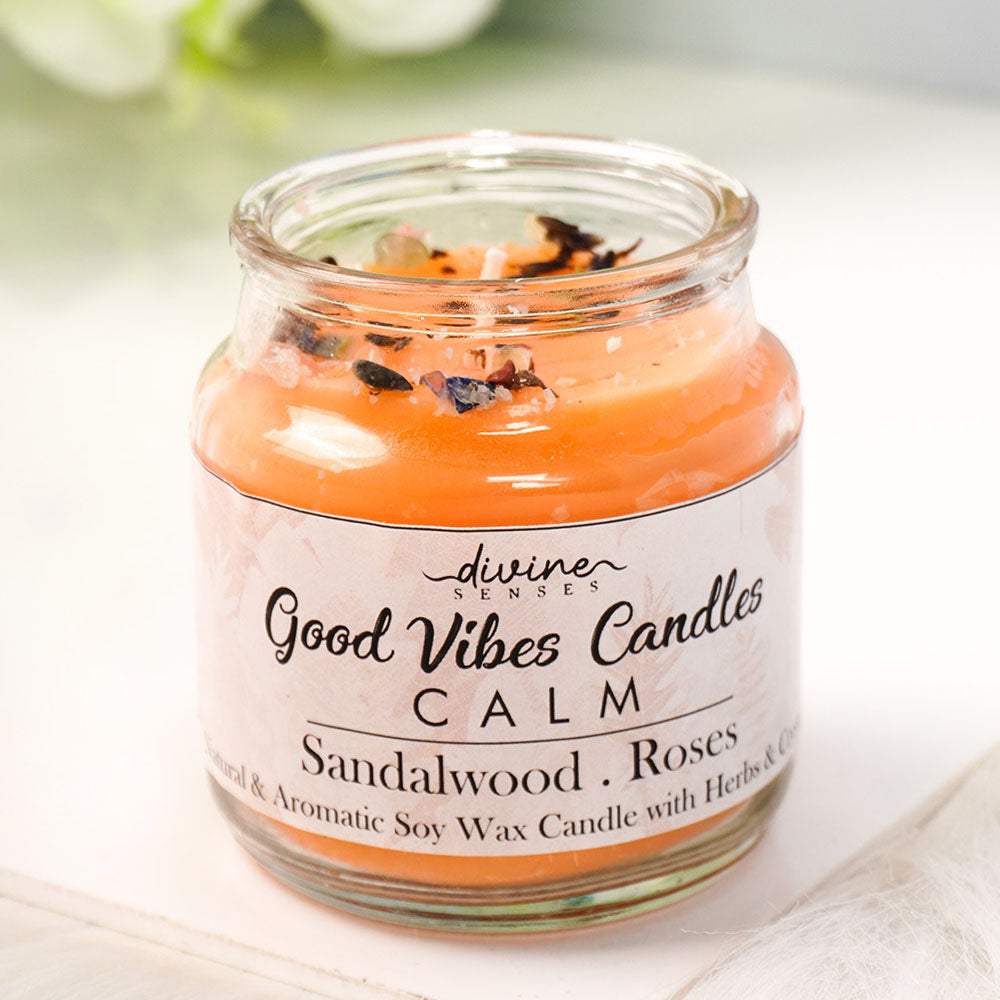 Good Vibes  Candle (Calm) Sandalwood and Roses