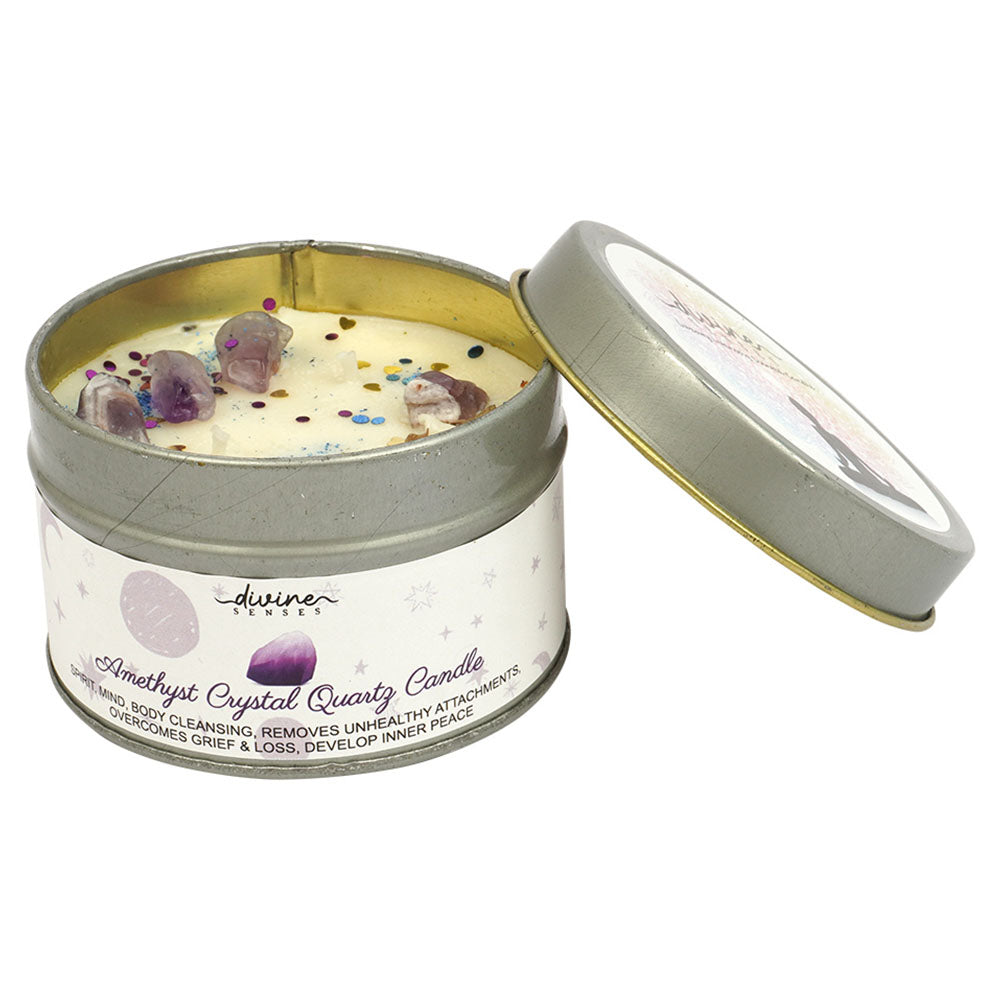 Amethyst Crystal Quartz Spell Candle