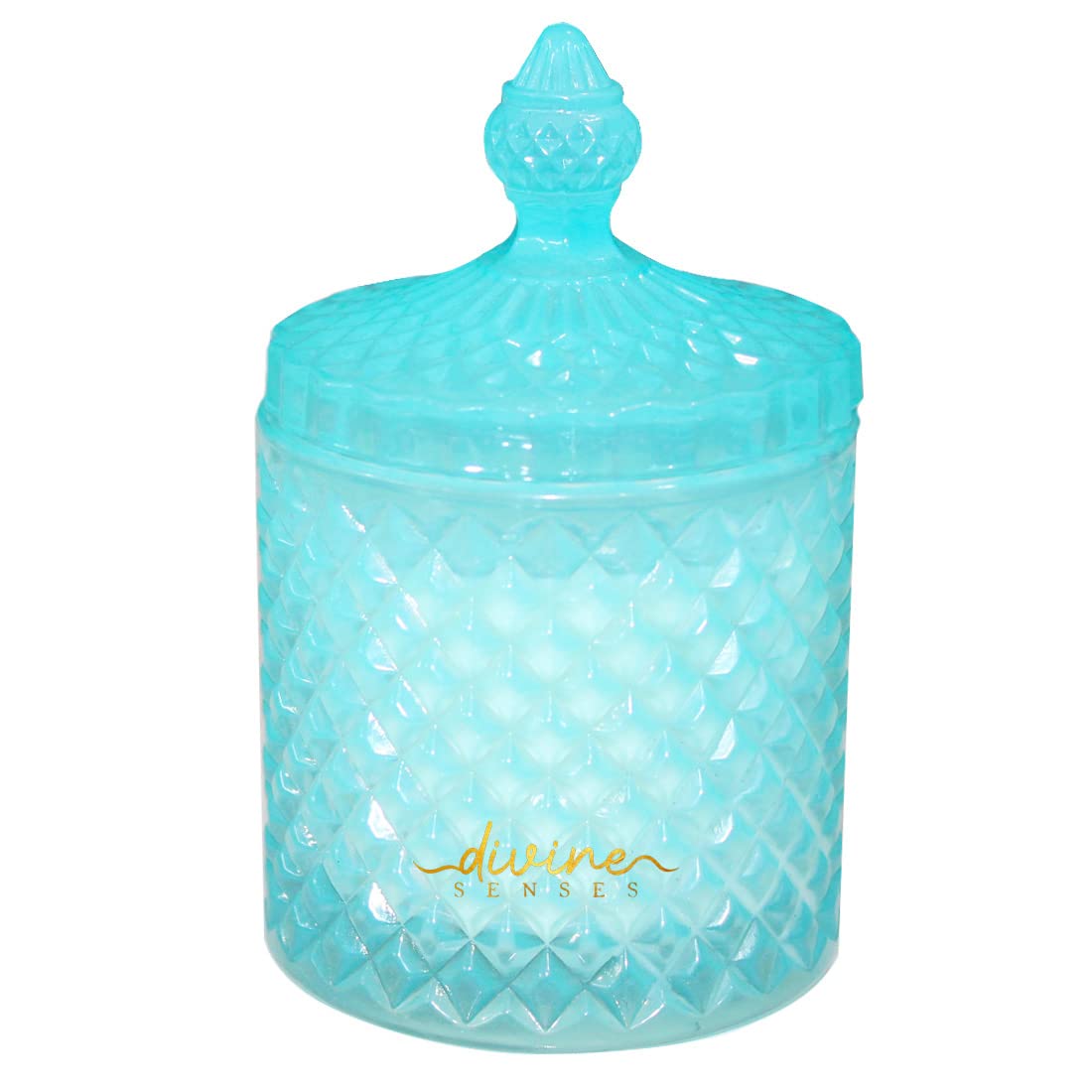 Lavender Rosemary Diamond Crystal Luxury Jar Candle (Blue)