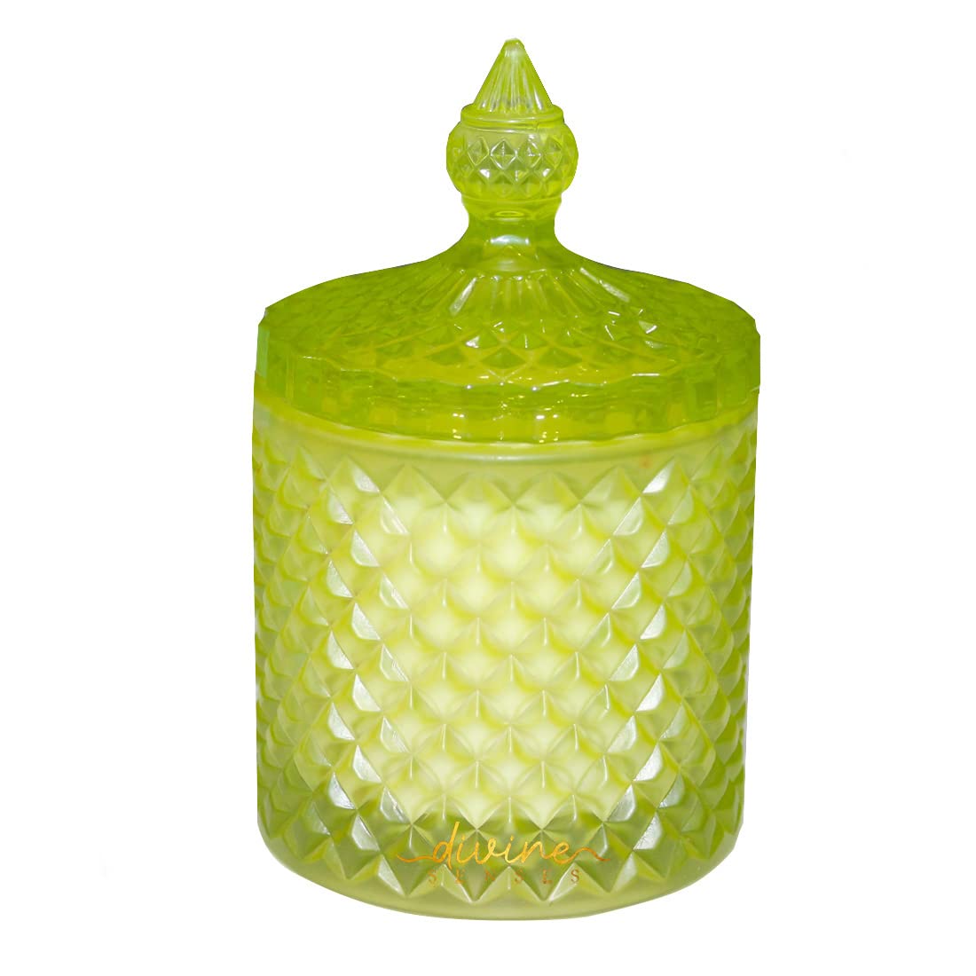 Lavender Rosemary Diamond Crystal Luxury Jar Candle (Green)