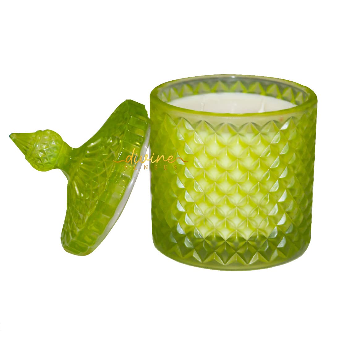 Lavender Rosemary Diamond Crystal Luxury Jar Candle (Green)