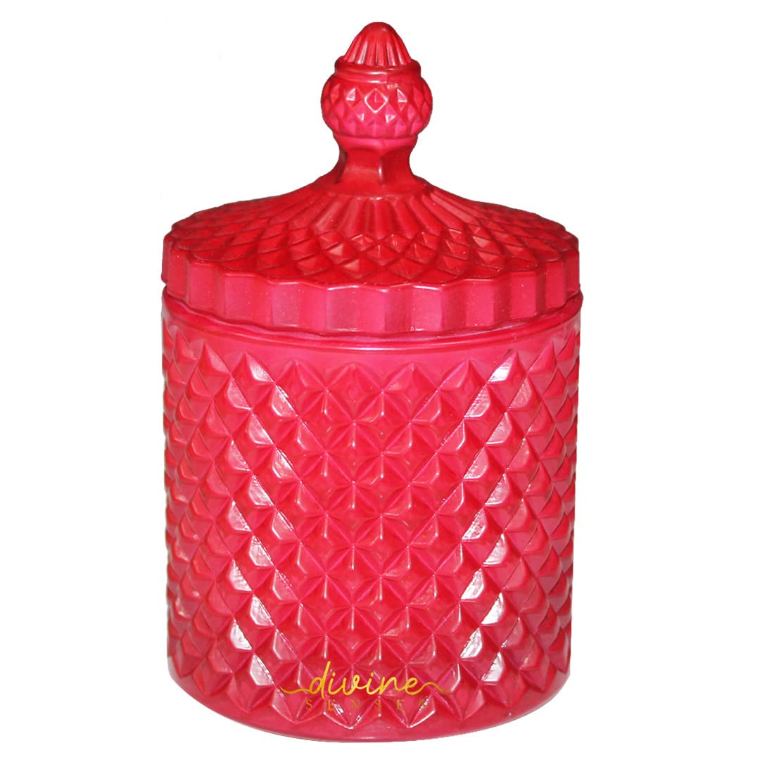 Divine Senses Jasmine Luxury Vetiver Diamond Crystal Jar Candle (Red)