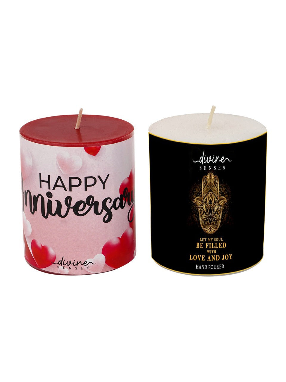 Red & White Candle with Personalized Message