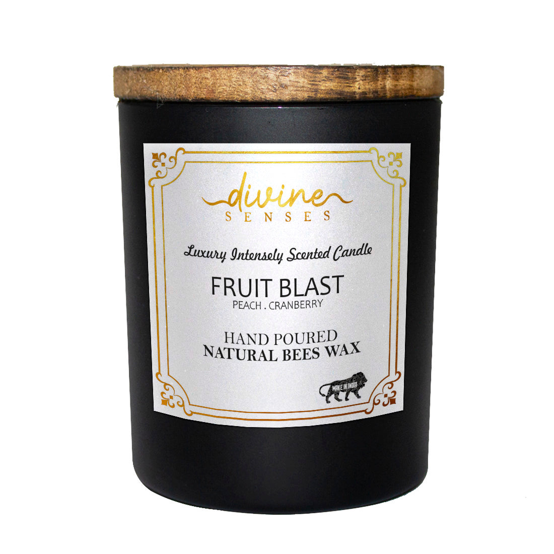 Peach & Cranberry Scented Natural Beeswax Candle for Home Decor