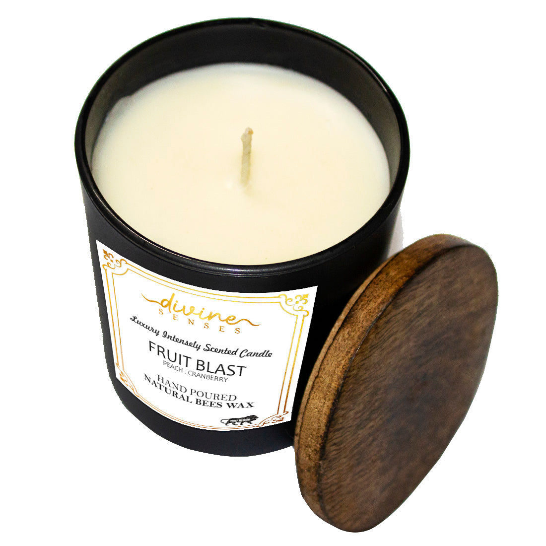 Peach & Cranberry Scented Natural Beeswax Candle for Home Decor