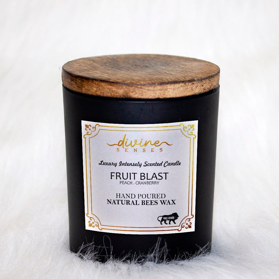 Peach & Cranberry Scented Natural Beeswax Candle for Home Decor