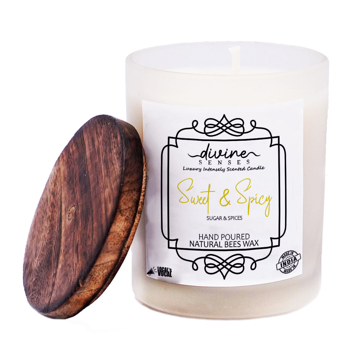 Sugar & spice intensely scented Natural Beeswax Candle