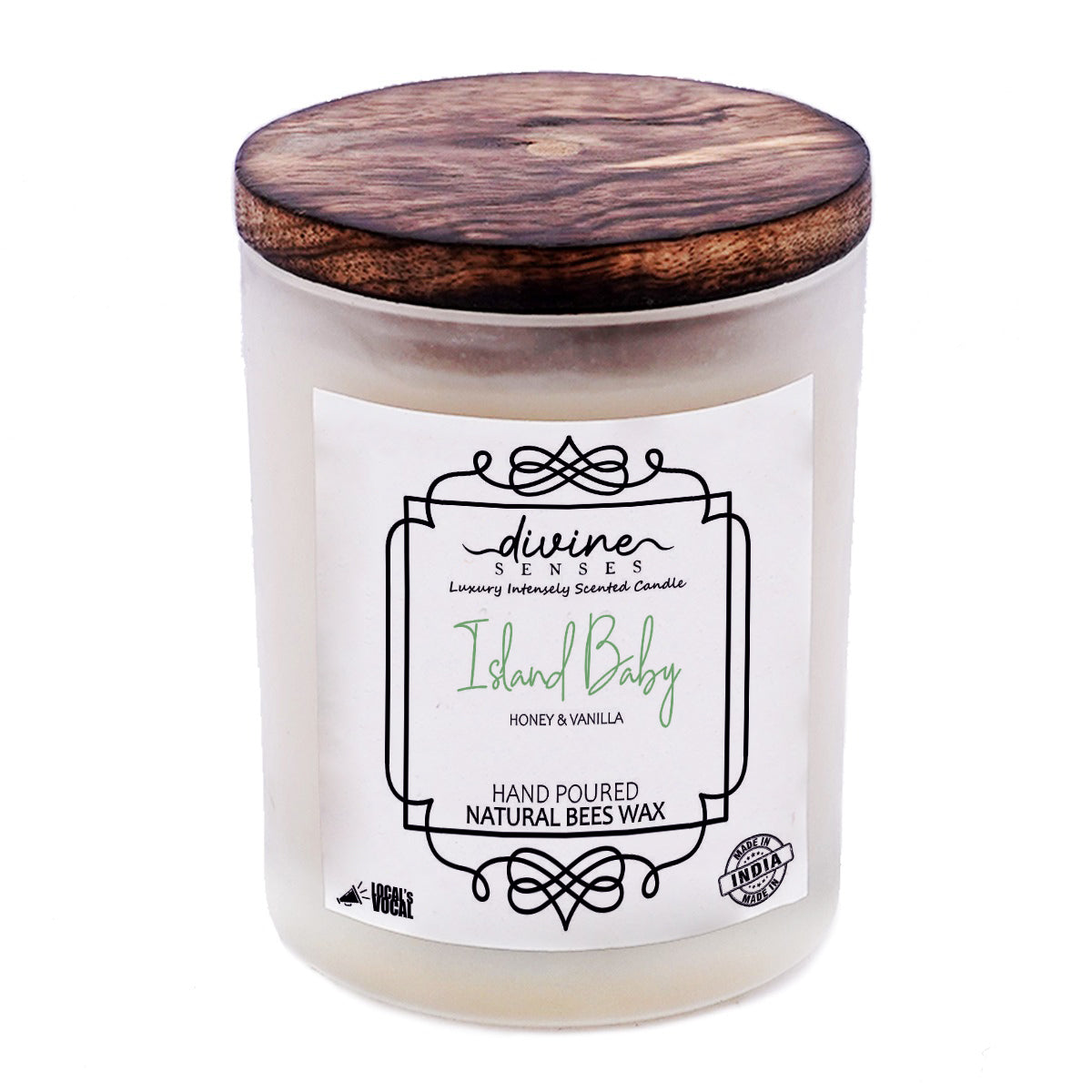 Honey & Vanilla Intensely Scented Natural Beeswax Candle
