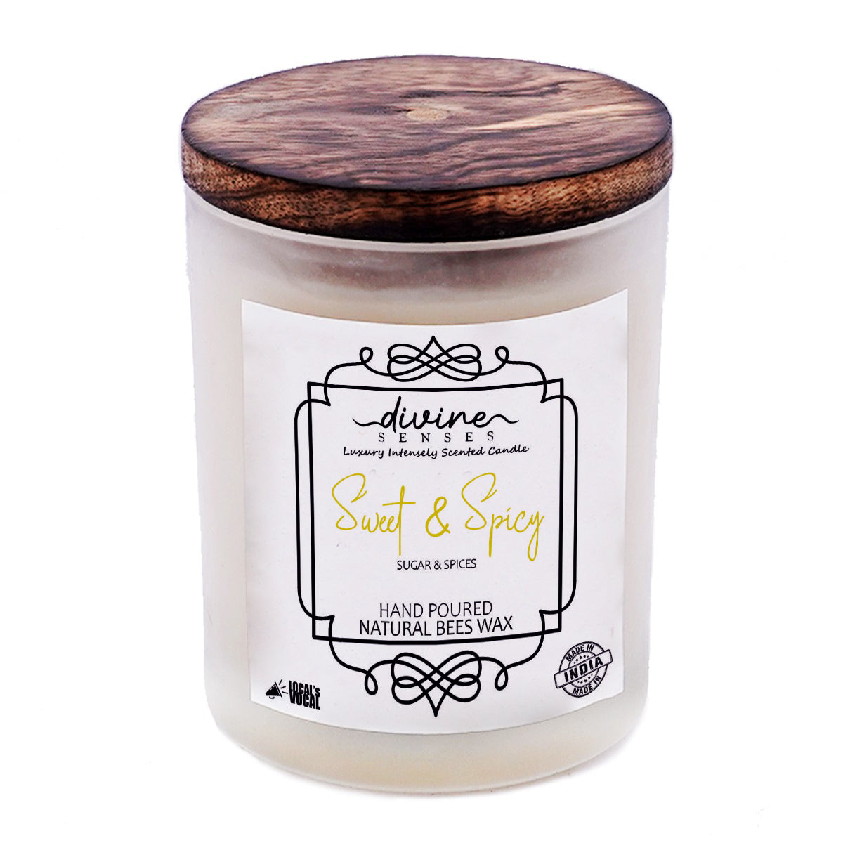 Sugar & spice intensely scented Natural Beeswax Candle
